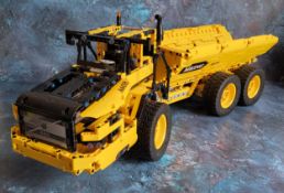 A Mould King Lego Style large scale Dump Truck, built, with original instruction book , not