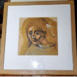 J**A**Hooper, 20th century, Portrait of a Lady, signed, mixed medium, 20cm x 20cm