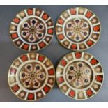 A set of four Royal Crown Derby 1228 pattern dessert plates, printed marks