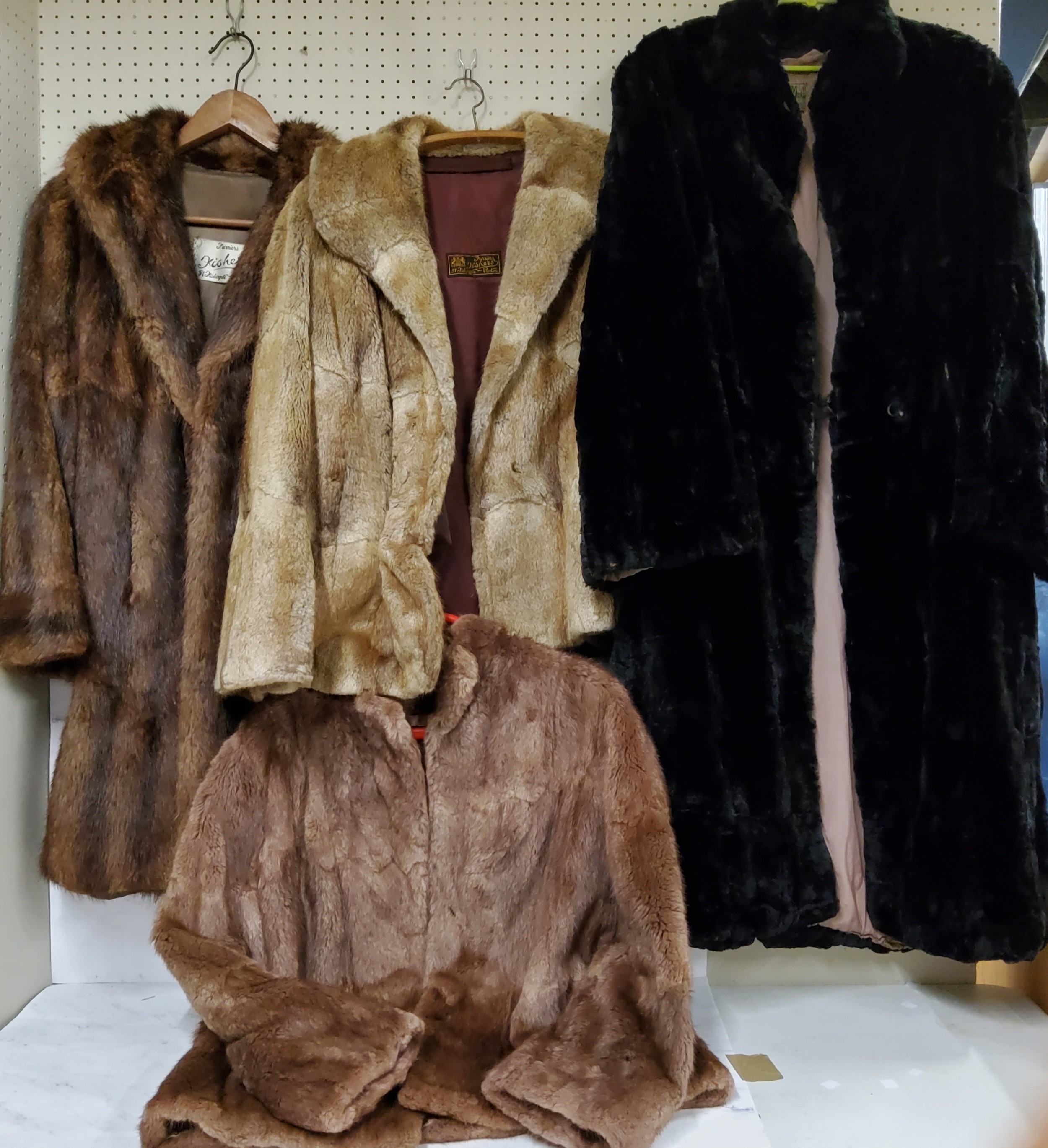 A 1940's Scotch Mole full length coat;  a Fishers Preston Mink jacket;  others (4)