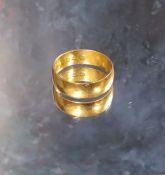 A 22ct gold wedding band, size U, 6.7g