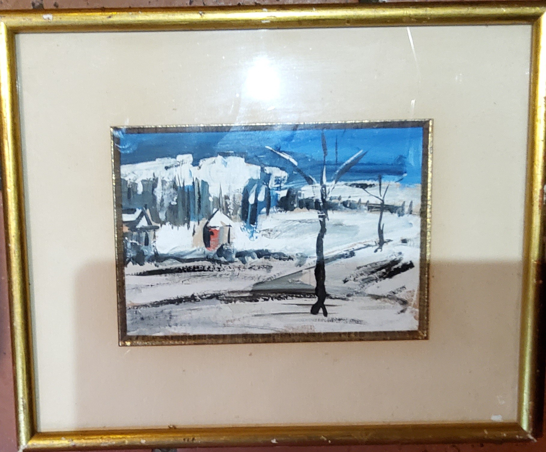 Impressionist School, Winter's Day, oil on board, 10cm x 15cm