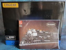 An Urgear Lego style Big Boy Steam Locomotive, unbuilt, in sealed bags, sticker sheet & instructions