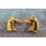 A pair of 9ct gold horse head cufflinks, JS, Sheffield 13g (VAT on Hammer price)