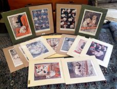 Thirteen Bonzo coloured prints, published by The Sketch, 28cm x 19cm, two framed