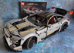 A Mould King Lego Style Mercedes AMG GT Shadow, built, original instruction booklet