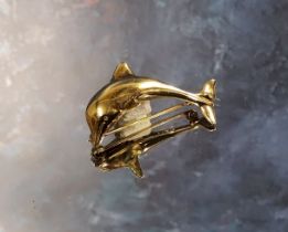 A 9ct gold novelty brooch in the form of a dolphin, JS, Sheffield 4.37g (VAT on Hammer price)