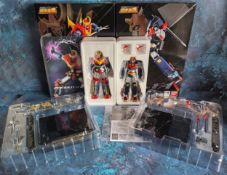 A Bandai Soul of Chogokin, Zambot3 FA figure, complete with accesories and plinth, instructions,