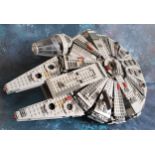 A Mould King Lego style Star Wars Millenium Falcon with stand; a Star Wars Imperial All Terrain