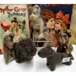 A Steiff cat, seated, 13.5cm high, button, c.1930;  a Chad Valley dog;  other animals, c.1930 (5)