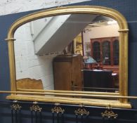 Gilt framed overmantel mirror