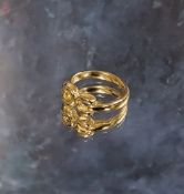 A 9ct gold 'Gucci' style stirrup ring, size J, Sheffield, 1994 3.4g (VAT on Hammer price)