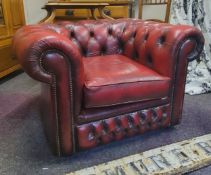 An Ox Blood Chesterfield armchair
