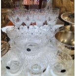 Glassware - Stuart crystal glass fruit bowl, drinking suite, other bowls, etc (VAT on Hammer price)