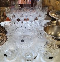 Glassware - Stuart crystal glass fruit bowl, drinking suite, other bowls, etc (VAT on Hammer price)