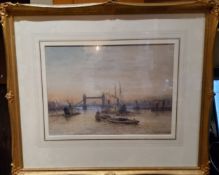W**Duncan, Tower Bridge, London, signed, watercolour, 26cm x 37cm