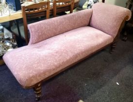 A Victorian mahogany chaise longue, c.1890