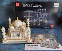 A MOC Model Lego style architectural model of the Taj Mahal, built with original instruction