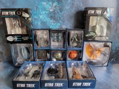 Star Trek - Eaglemoss Star Trek The Official Starships Collection thirteen mini-ships, mint in