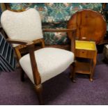 An early 20th century Art Deco walnut open armchair; a Richardson & Buckley Ltd, Sheffield