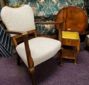 An early 20th century Art Deco walnut open armchair; a Richardson & Buckley Ltd, Sheffield