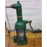 A Baelz England forecourt hand pump oil/petrol  dispenser, 47cm high