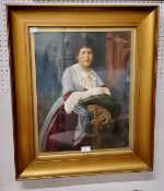 Victorian School, Portrait of a Lady, oil on canvas, 49cm x 38cm, framed;  Olive Meyrick, Mountain