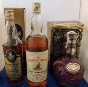 Marie Stuart 12 Year Old  Scotch Whisky, boxed;  The Famous Grouse whisky, 1 litre;  Chivas Royal