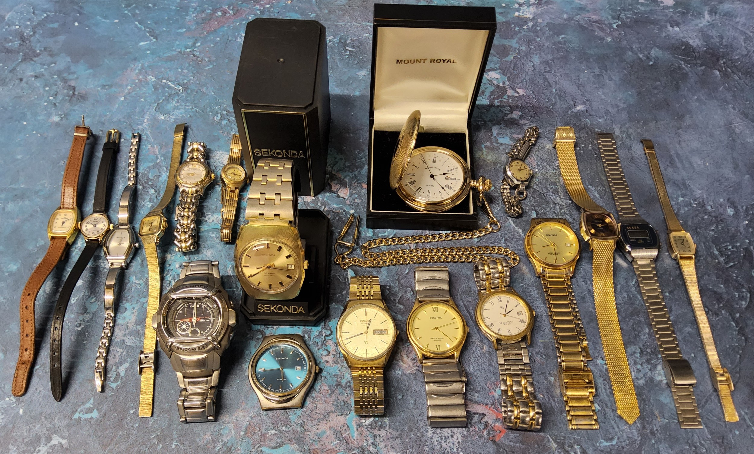 A Casio G-Shock World Time 2737 G-5100; A Seiko Quartz 8223-8000 gold plated gentleman's wristwatch; - Image 2 of 2