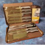 A Waltmann und Sohn chef's knife set, in original fitted carry case