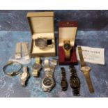 A Citizen gold plated gentleman's wristwatch, black dial, gold hands, date aperture, papers & box;