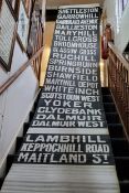 Glasgow Corp Tramways destination blind. Maryhill Depot - Top blind. Starting: Shettleston To: