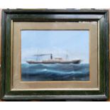 English School (early 20th century) Paddle Steamer, oil on board, 14cm x 19cm