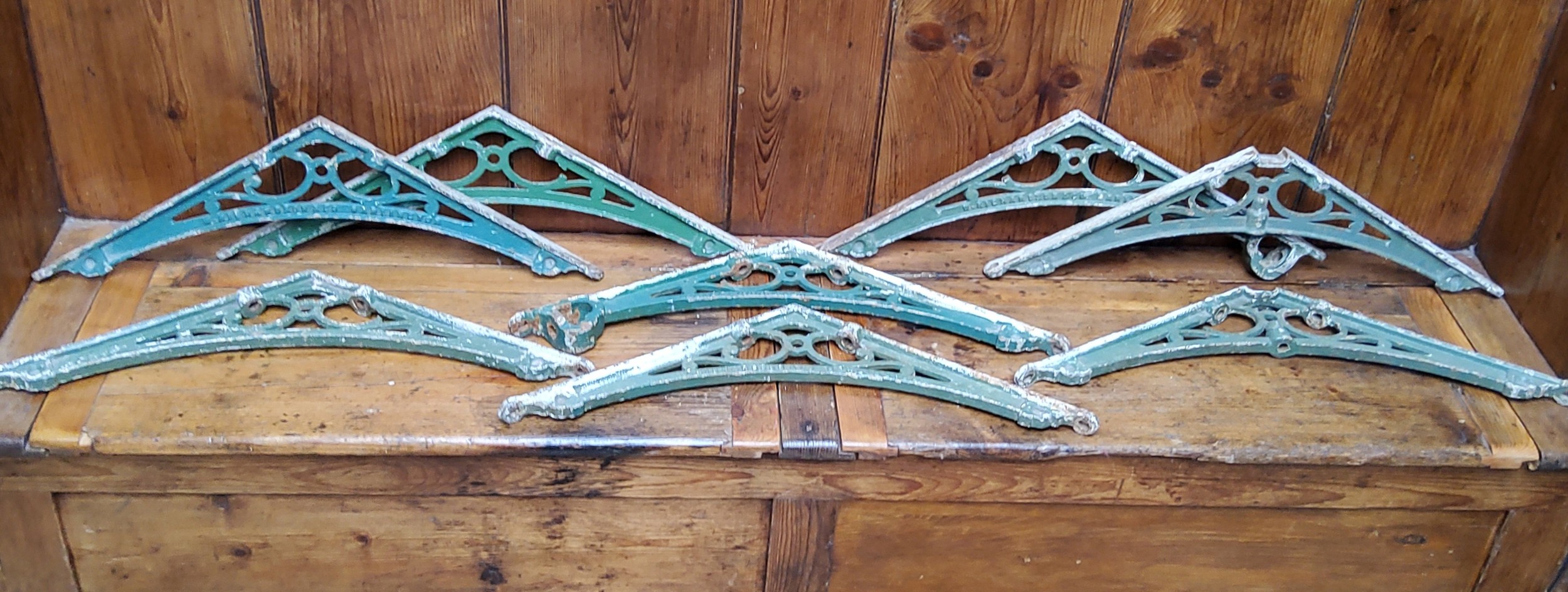 Salvage - a set of eight Richardson & Co iron conservatory or greenhouse brackets - Image 2 of 4