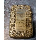 Advertising - a plated vesta case, inscribed John Shaw, Wire Rope Manufacturer, Sheffield, horseshoe