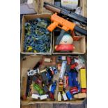 Toys - Matchbox and Lledo vehicles;  Hornby O Gauge waggon 3113;  plastic army figures