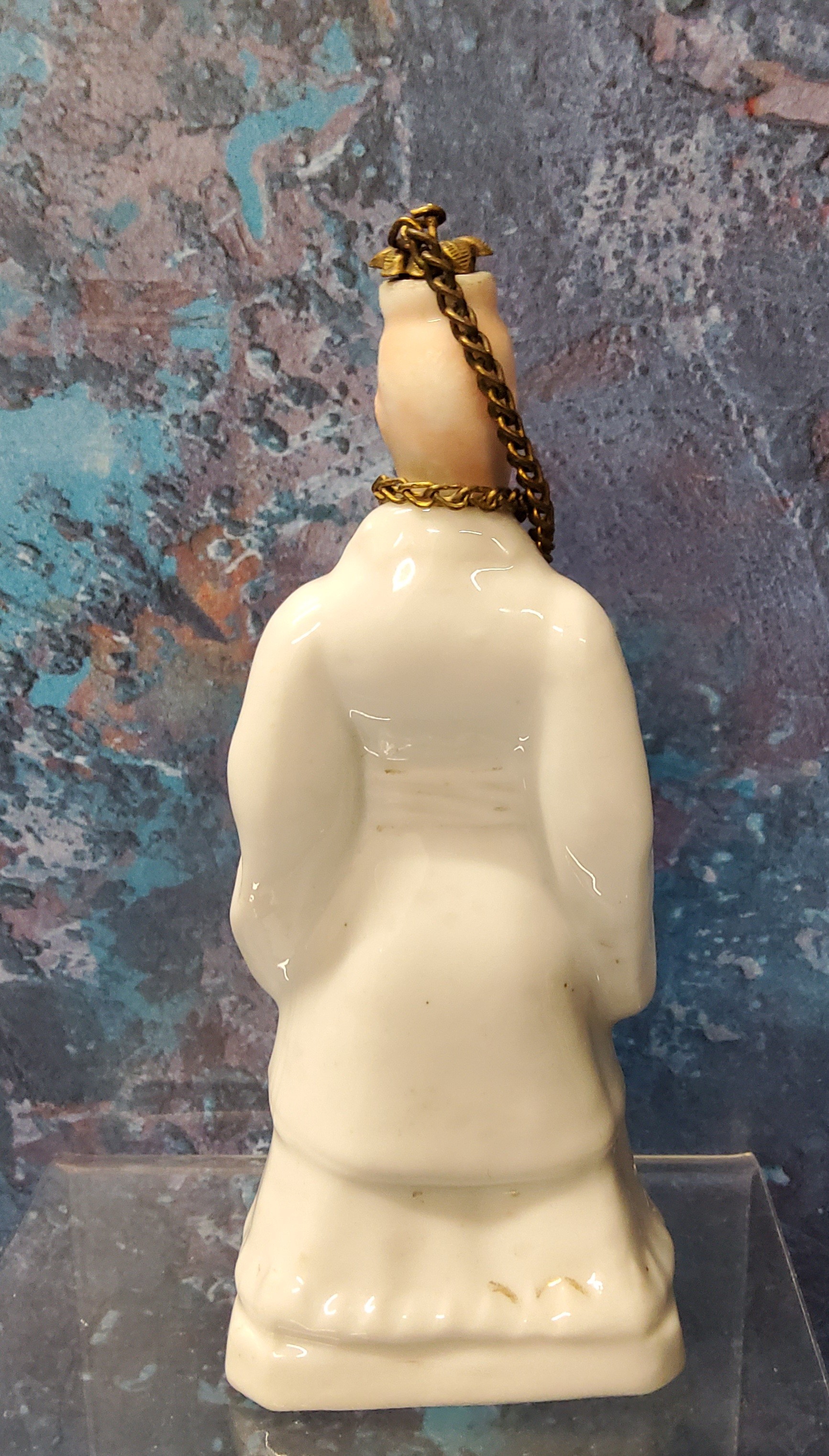 A late 19th/early 20th century Continental porcelain novelty figural scent bottle, of a Chinaman, - Image 3 of 3