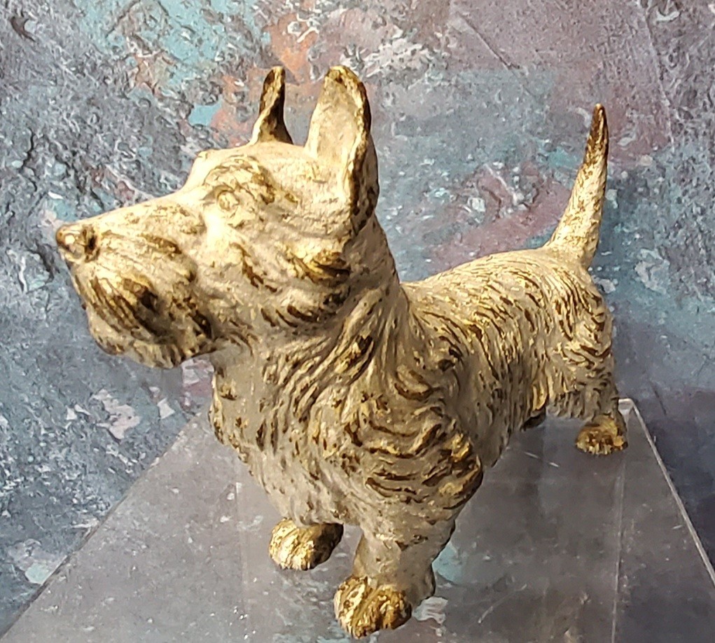 Austrian School, c.1920, a cold painted bronze, of a West Highland Terrier, 10cm wide - Image 3 of 3