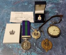 A General Service Medal, Canal Zone, awarded to 22789247 SPR D A WAIN RE, including papers & box;