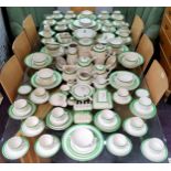 A comprehensive Queen's Green Solian Ware tea, coffee and dinner setting, including twenty four