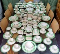 A comprehensive Queen's Green Solian Ware tea, coffee and dinner setting, including twenty four