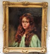 John William Schofield (1865 - 1944), Portrait of a Young Beauty, signed, oil on canvas, 60cm x 49.