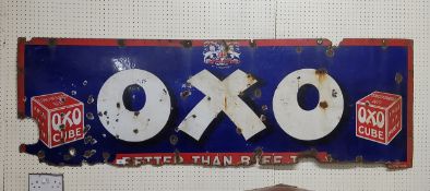 Advertisement - a large early 20th century  enamel sign, OXO Cubes