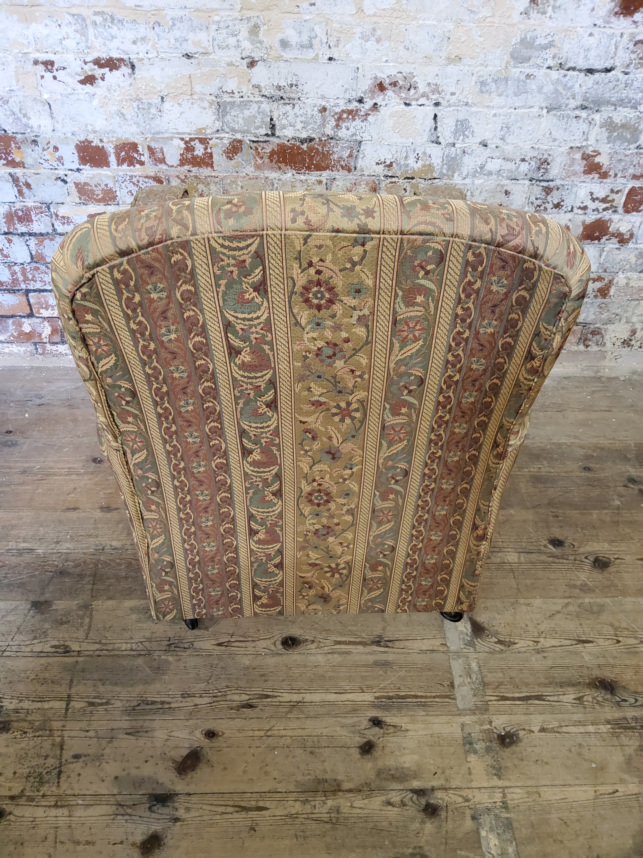 An early 20th Century Art Deco library/arm chair, re-upholstered, height 82cm (seat 43.5cm) x - Image 4 of 6