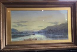 Edward Arden (Edward Tucker Junior) (1846 - 1909), Morning Fishing, signed, watercolour, 37cm x 70cm