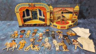 A Matthews Hippodrome theatre, comprising folding stage, Clown and Donkey, Performing Elephant,