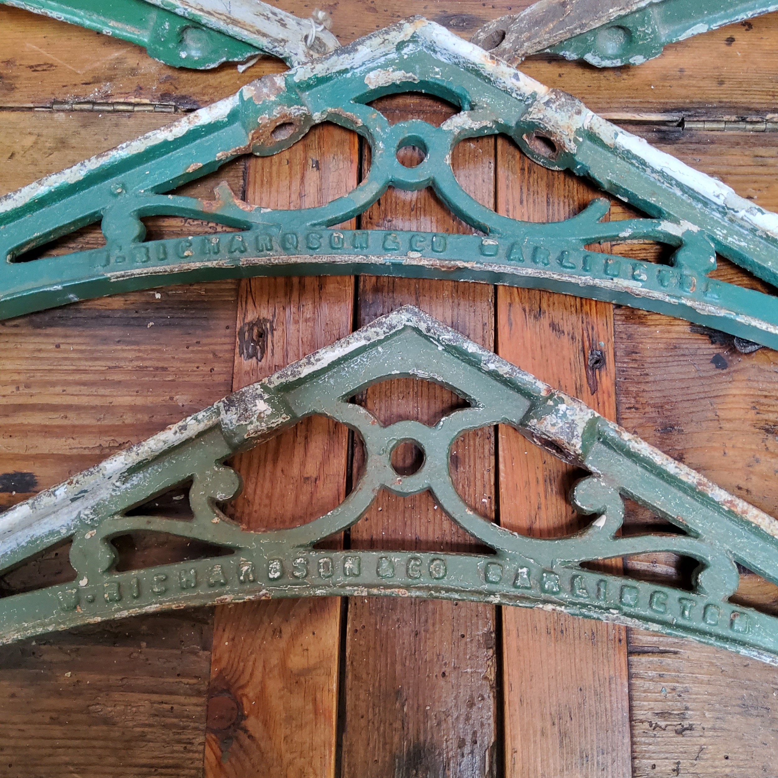 Salvage - a set of eight Richardson & Co iron conservatory or greenhouse brackets - Image 3 of 4