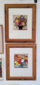 Margaret Adams, by and  after, a pair, Flowers, coloured prints, signed and titled in pencil, 23.5cm