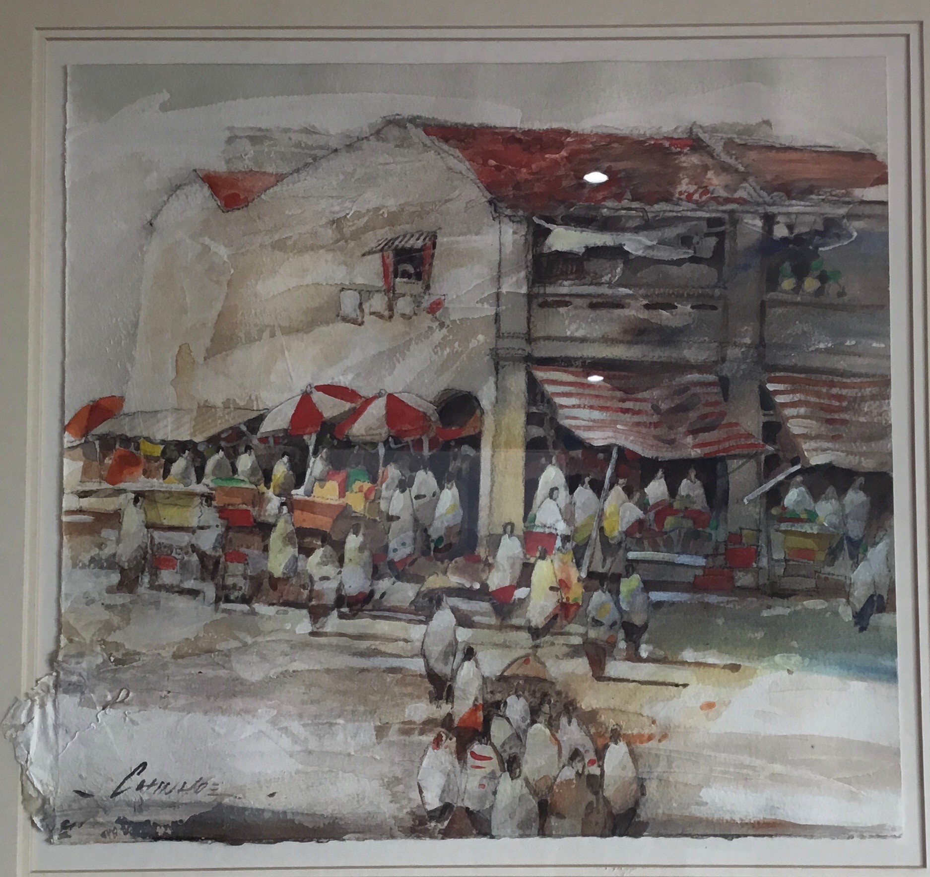 Yap Chin Hoe (b. 1970) Busy Street Scene signed, watercolour and gouache on paper, 35.5cm x 38cm