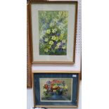 M**Pratt (20th century) Garden Posy signed, 19cm x 23.5cm;  another, Spring Flowers, 31cm x 21cm (2)